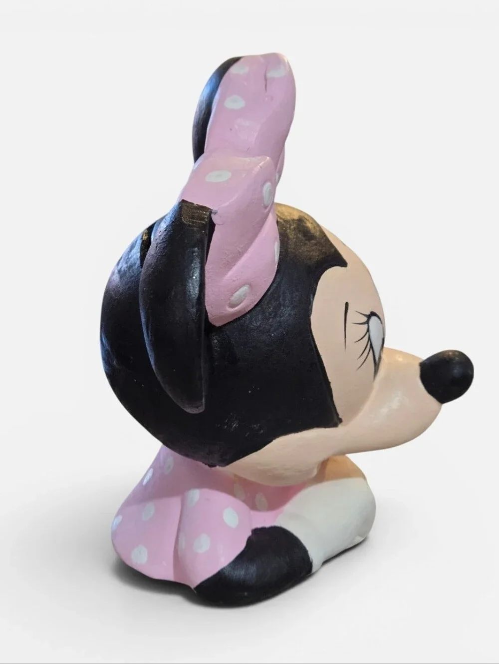 Pink Polka Dot Minnie Mouse Piggy Bank Figurine